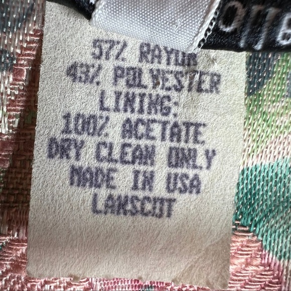 VTG 80s Floral Blazer Pink Cottagecore Lace Beaded USA Nah Nah size 5/6 - Picture 6 of 7